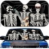 Funny Skull Car Windshield Sunshade for Big Cars, Skeleton Sun