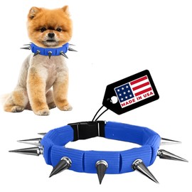 CoyoteCollar Spiked Dog Collar - Blue Small Spike Collar for Dogs, Adjustable Spiked Collar, Studded Dog Spike Collar, and Coyote Collar for Protection Against Coyotes and Aggressive Dogs