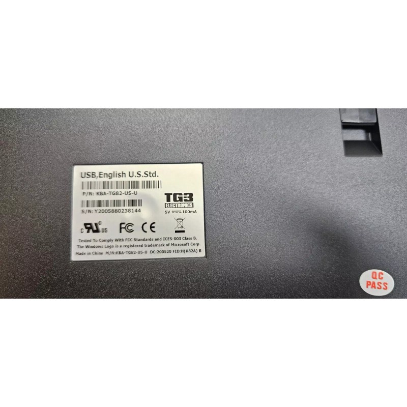 TG3 Electronics USB Keyboard KBA-TG82-US-U, 82 Key, USB, Low Profile,