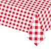 2pcs Red White Checkered Table Cloth Party, 137*274cm Plastic Table