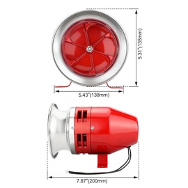 Baomain MS-390 110V AC 0.93A Motor Siren - 125dB Industrial Alarm with Metal Housing for Security Systems & Emergency Alerts