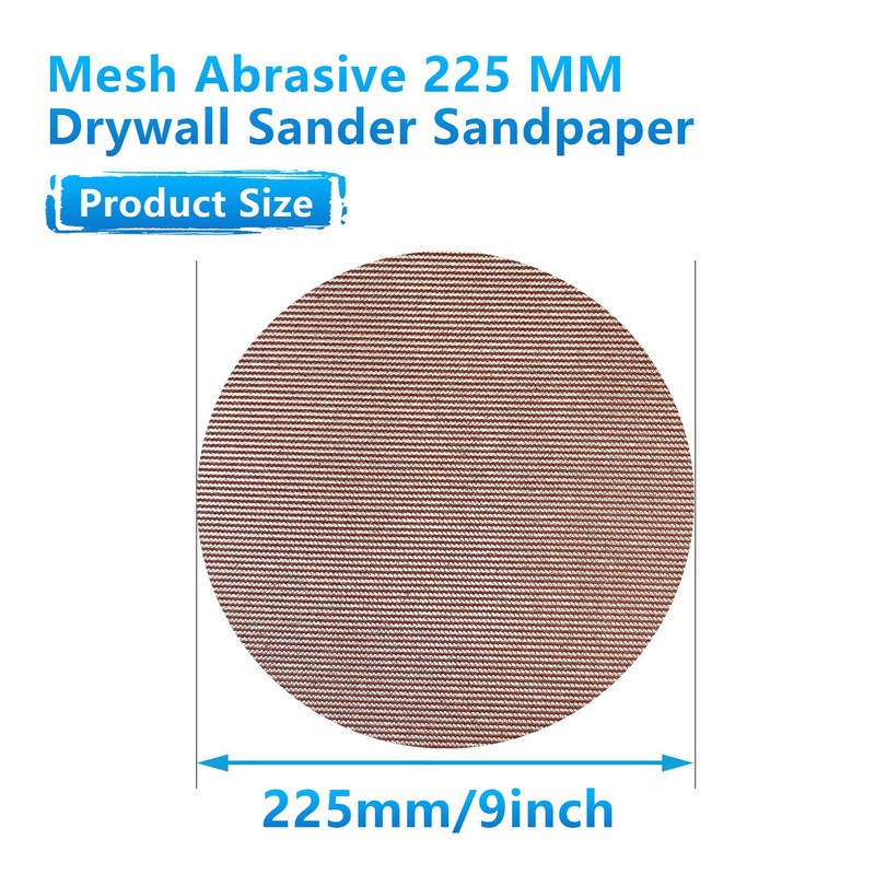 GZKTY 20 Piece Mesh Round Sanding Discs, 225mm Diameter, Hook