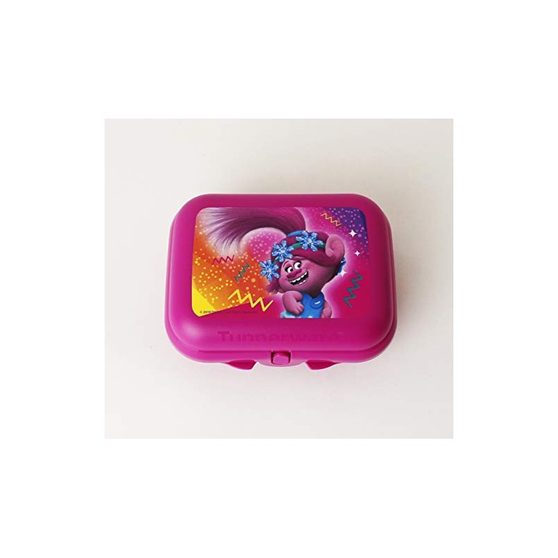 TUPPERWARE Twin Lunch Box Snack Box Size 2 Trolls Pink