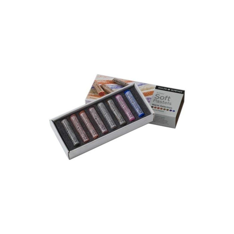 Daler-Rowney Artists Soft Pastel Set, 8 Warm Assorted Colours, Professional