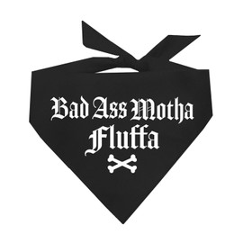 Bada$$ Mother Fluffa Dog Bandana (Black, OS 266)