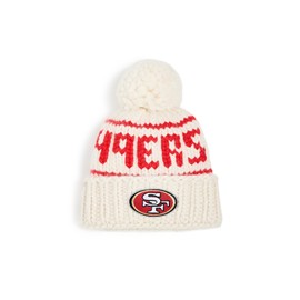 Lele Sadoughi Women's White 49ers Beanie with Yarn Pom Pom, White, One Size