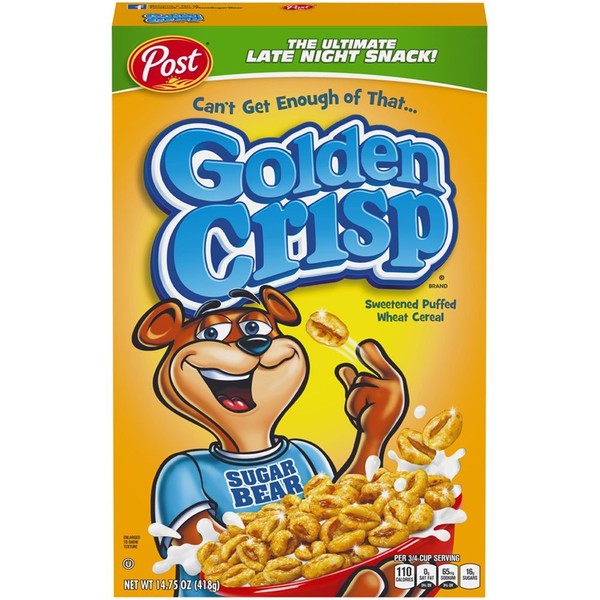 Post Golden Crisp cereal Sweetened Puffed Breakfast Cereal Kosher 14.75