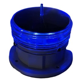 Solar Dock Warning Light 360 Degree - Super Bright Waterproof LED Light for Marine Applications - Constant On or Flashing (BLUE)