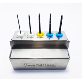 Generic Long Lance Pilot Drills Kit Implant Positioning Black Titanium Coated Drill Set of 5 Pcs, OS1033