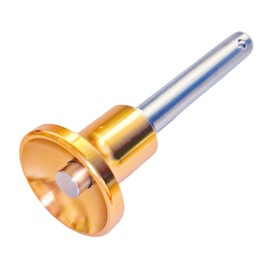 1Pack Stainless steel Grip button locking quick-release Pin Ball locking pin Push Button Safety Pin with Gold Flared Handle (Clamping Length:76mm)