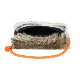 Firedog Feeding dummy with real rabbit fur, snack dummy with zip and waterproof interior