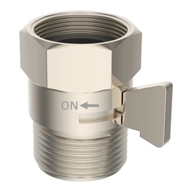 Hibbent All Metal Shower Head Water Flow Control Valve, G1/2'' Brass Shut Off Valve with Handle Lever, Water Flow Regulator Valve for Handheld Shower Head or Bidet Sprayer, Brushed Nickel