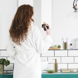 Relaxdays Bathroom Set 4 Piece Bathroom Accessories Brushed Stainless Steel Complete Bathroom Fittings Modern Gold