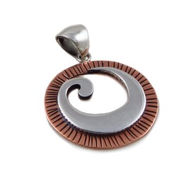The Mexican Collection 925 Silver and Copper Circle Pendant