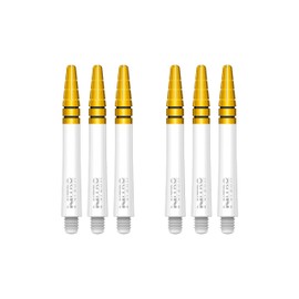 RED DRAGON Nitrotech Intermediate White and Gold Dart Stems - 2 sets per pack (6 stems in total)