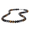 GAVU Men's Crystal Necklace, Stone, Tigers Eye