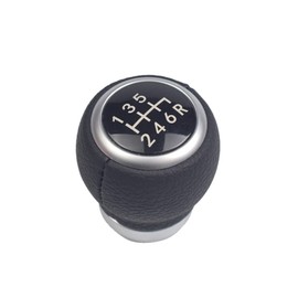 6 Speed Gear Knob Gear Stick Head for Subaru Impreza WRX STI 2009-2018 (Leath-Bla-Down-R6)