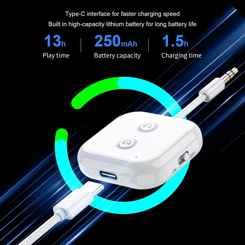 Bluetooth Transmitter, Bluetooth 5.3 Adapter, Bluetooth 5.3 Audio Transmitter Adapter