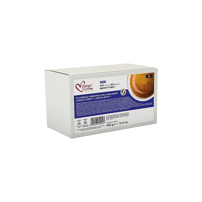 Italian Coffee capsules compatible with RIVO machines (DEK, Decaff, 50)