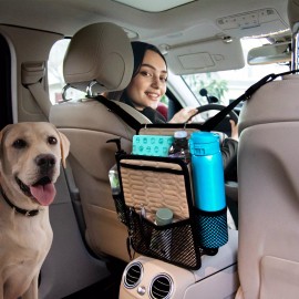 Car Storage Bag Organizer, Between Seats Leather Net Pocket Handbag Purse Holder