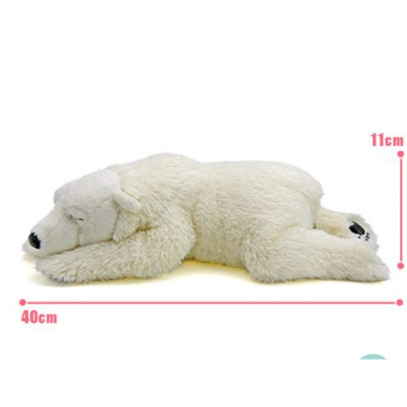 TAMMYFLYFLY Sleep Polar Bear Plush,Cute Stuffed Animal, Plush Toy, 14