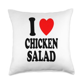 I Heart (Love) Chicken Salad Low Carb Keto Protein Lunch Throw Pillow