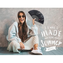 Zolee Folding Hand Fan for Women - Foldable Chinese Japanese Vintage Bamboo Silk Fan - for Hot Flash, Dance, Performance, Decoration, Party, Gift (Willows)