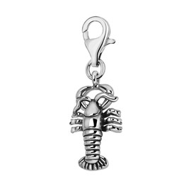 Quiges Silver-Plated Animal Charm Pendants with Lobster Clasps for Bracelets, Silver Plated, 141