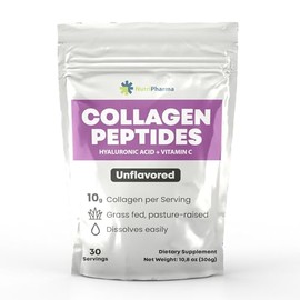 Collagen Peptides Powder with Hyaluronic Acid and Vitamin C, Promotes Hair, Nail, Skin, Bone and Joint Health, Unflavored Collagen Protein Powder, 30 Servings, 10,8 oz