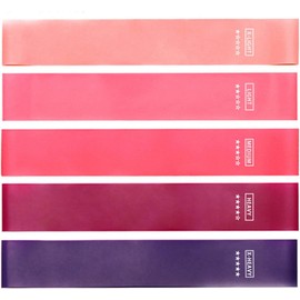 KKTECH Resistance Bands, Set of 5 Skin-Safe Fitness Exercise Loop Bands with 5 Varying Resistance Levels, Carrying Case, Perfect for Home, Gym, Yoga, Training (Pink - Purple)