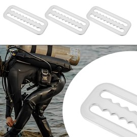 Briny River 4PCS Scuba Weight Belt Keepers for 2 Inch Webbing Belts 6x2.3cm 316 Stainless Steel Scuba Weight Belt Clips for Diving or Other Water Sports Silver
