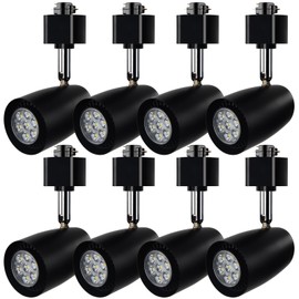 AOAXL Track Lighting Heads, 7W H Type Track Lights 4000K Neutral White GU10 Base Adapter Track Light Fixture for Kitchen Living Room Art Exhibition, Black 8 Pack