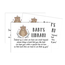 Inkdotpot 30 Bear Jungle Animals Baby Shower Book Request Cards Bring A Book Instead Of A Card Baby Shower Invitations Inserts Games
