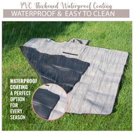 iN Waterproof Picnic Blanket - Picnic Blanket With Waterproof Backing - Waterproof Picnic Mat with Carrying Handle - Sand proof - Machine Washable -Generous Size 132cm x132cm