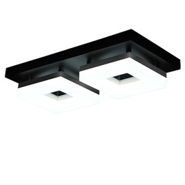 Anmaice 35cm 24Watt Flush Mount led Ceiling Light fixtures.Modern Ceiling Lamps for Hallways,Balcony,Cloakroom, Small Closet,Washrooms,stairwell,Square,Black