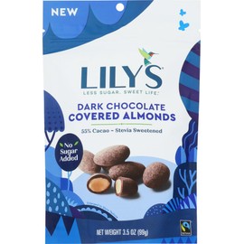 Lily's Stevia Sweetened 55% Cacao Dark Chocolate Covered Almonds, 3.5 oz