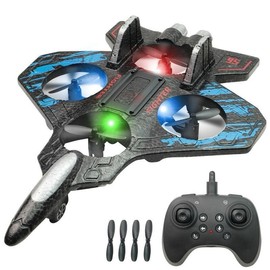 360° Flip RC Jet Plane Toy for Kids with LED Lights - Fun Kids Toy:_360° Flip Mini Drone for Kids