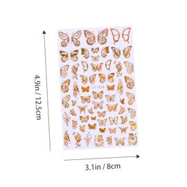 Baluue 5sheets Butterflies Nail Stickers Holographic Foil Nail Decals for DIY Manicure Easy to Use Eco-Friendly Art Accessories for Home Salon