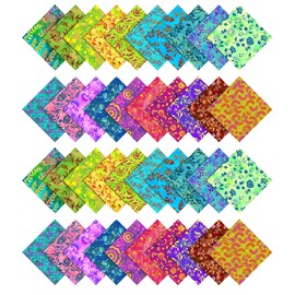 Soimoi Batik Print Precut 10-inch Cotton Fabric Quilting Squares Charm Pack DIY Patchwork Sewing Craft