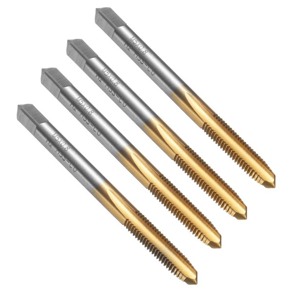 uxcell 4pcs Straight Flute Thread Tap, M5 x 0.8 Metric