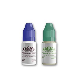 Delta Kits Premium Pit Resin & Polish Combo for Professional Windshield Repair Products -7 ml ea