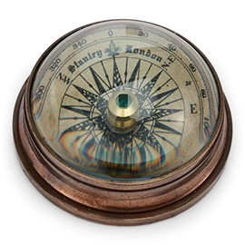 NKlaus 11657 Maritime Compass with Dome Glass Antique Brass 6 cm Direction Indicator