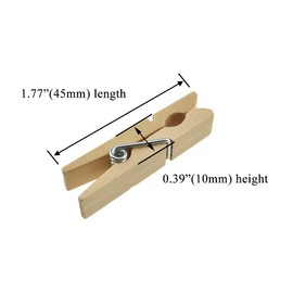HAHIYO Wooden Clothes Pins Clothespins Wide Do NOT Fall Apart 1.77 inches Length 40 Pack Sturdy Strong Springs No Rust No Discoloration for Laundry Bathroom DIY Craft Photos Food Opened Bags