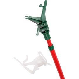 No Ladder 11' Telescoping Christmas Tree Decorating Pole for Hanging Lights - Includes 25 Gutter Clips