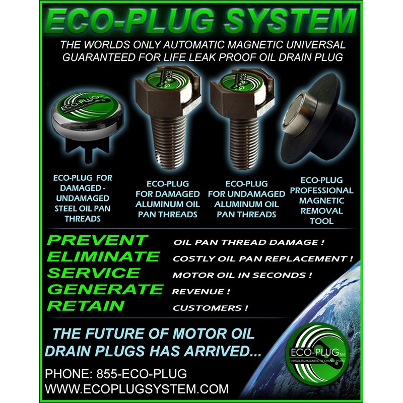 14MM – 18MM Magnetic Oil Drain Plug by ECO-PLUG, Threadless