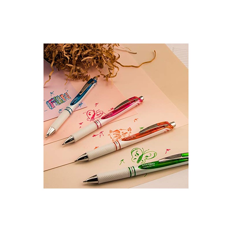 Pentel Pink BCA EnerGel Pearl Deluxe RTX Liquid Gel Pen,