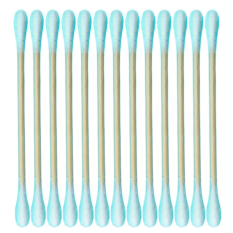 1050pcs CGR Organic cotton Swabs, 100% Cotton Double-Tipped, Bamboo Sticks(compostable),