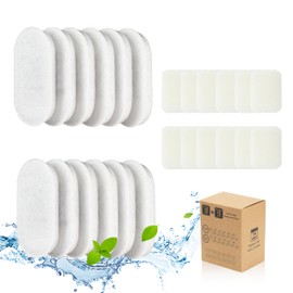 Cat Water Fountain Filters, 24 Pack Cat Fountain Filters, Cat Fountain Replacement Filters for DOOOB Stainless Steel Cat Water Fountain, Pet Water Fountain Filters (12 Filters & 12 Sponges)