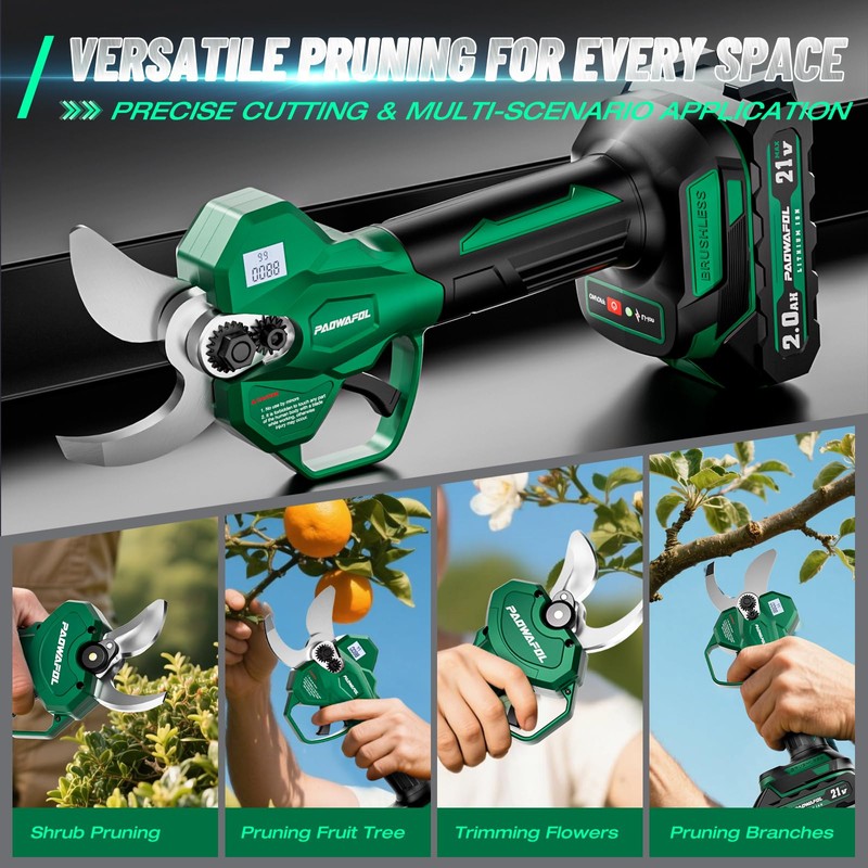 Electric Pruning Shears, 1.6 inch (41mm) Cutting Diameter Cordless Electric