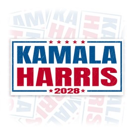 Kamala Harris 2028 | Bumper Sticker or Car Magnet | Patriotic Decorations for Cars [7.5x3.75]
